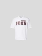 Dsquared2 Loose Fit T-Shirt mit Motiv-Print in Weiss, Größe XL