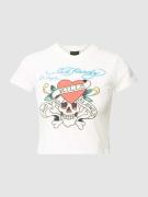 ED HARDY T-Shirt mit Motiv-Print Modell 'LOVE KILLS BABY' in Weiss, Gr...