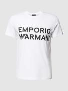Emporio Armani T-Shirt mit Label-Print in Weiss, Größe M