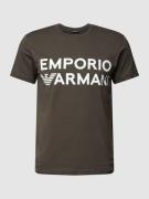 Emporio Armani T-Shirt mit Label-Print in Dunkelgrau, Größe L