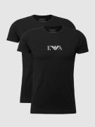 Emporio Armani T-Shirt mit Label-Print im 2er-Pack in Black, Größe XL
