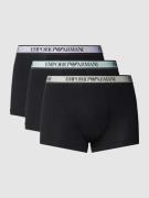 Emporio Armani Trunks mit elastischem Label-Bund im 3er-Pack in Black,...