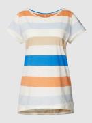 Esprit T-Shirt aus Baumwolle mit Streifenmuster in Offwhite, Größe M