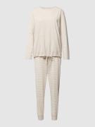 Esprit Pyjama mit Streifenmuster Modell 'MODERN STRIPES' in Beige, Grö...
