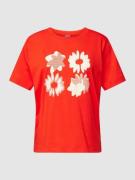 Esprit T-Shirt mit floralem Print in Rot, Größe S