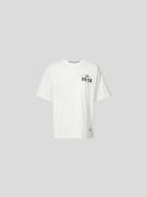 Evisu Oversized T-Shirt aus Baumwolle in Offwhite, Größe S