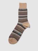 Falke Socken mit Streifenmuster Modell 'MICROBLOCK SOCK' in Beige, Grö...
