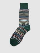 Falke Socken mit Streifenmuster Modell 'MICROBLOCK SOCK' in Dunkelgrue...