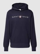 Gant Hoodie mit Label-Print in Marine, Größe S