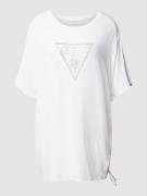 Guess T-Shirt mit Label-Print Modell 'COULISSE' in Weiss, Größe XS