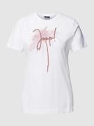 JOOP! T-Shirt mit Label-Stitching in Altrosa, Größe 38