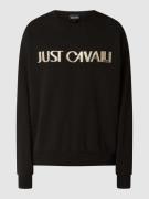 Just Cavalli Oversized Sweatshirt mit Logo-Print in Black, Größe L