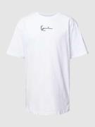 KARL KANI Oversized T-Shirt mit Logo-Stitching in Weiss, Größe XL