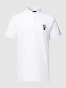 Karl Lagerfeld Poloshirt mit Motiv-Patch in Weiss, Größe S