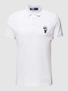 Karl Lagerfeld Regular Fit Poloshirt mit Label-Badge in Weiss, Größe S