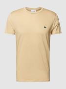 Lacoste T-Shirt in unifarbenem Design Modell 'Supima' in Beige, Größe ...