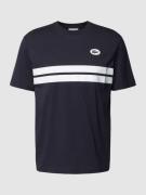 Lacoste T-Shirt mit Label-Stitching in Dunkelblau, Größe M