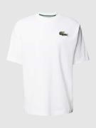 Lacoste Loose Fit T-Shirt mit Label-Stitching in Weiss, Größe M