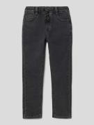 Mango Straight Leg Jeans im 5-Pocket-Design in Black, Größe 116