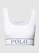 Polo Ralph Lauren Sport-BH mit elastischem Logo-Bund in Weiss, Größe S