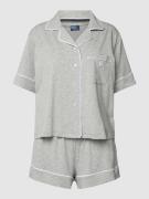 Polo Ralph Lauren Pyjama mit Brusttasche in Hellgrau Melange, Größe L