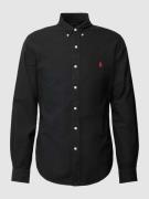 Polo Ralph Lauren Slim Fit Freizeithemd mit Label-Stitching in Black, ...