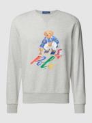 Polo Ralph Lauren Sweatshirt mit Motiv-Print in Hellgrau, Größe S
