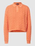 Polo Ralph Lauren Strickpullover mit Zopfmuster Modell 'POLO' in Orang...