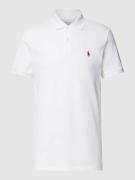 Polo Ralph Lauren Tailored Fit Poloshirt mit Label-Stitching in Weiss,...