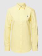 Polo Ralph Lauren Hemdbluse mit Logo-Stitching in Gelb, Größe XS