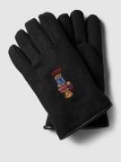 Polo Ralph Lauren Handschuhe mit Motiv-Stitching Modell 'BEAR' in Blac...