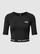 The North Face Cropped Longsleeve mit Label-Detail in Black, Größe L