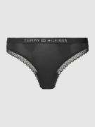 TOMMY HILFIGER String mit Label-Details in Black, Größe XS