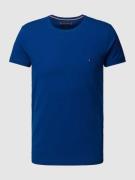 Tommy Hilfiger Slim Fit T-Shirt mit Logo-Stitching in Royal, Größe S