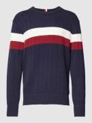 Tommy Hilfiger Strickpullover mit Blockstreifen in Marine, Größe XXXL