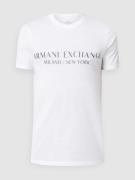 ARMANI EXCHANGE T-Shirt mit Label-Print Modell 'milano' in Weiss, Größ...