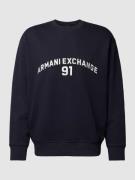 ARMANI EXCHANGE Sweatshirt mit Label-Stitching in Dunkelblau, Größe M