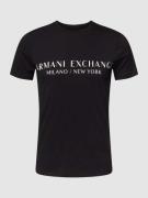 ARMANI EXCHANGE T-Shirt mit Label-Print Modell 'milano' in Black, Größ...