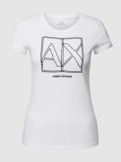 ARMANI EXCHANGE T-Shirt mit Label-Stitching in Weiss, Größe S