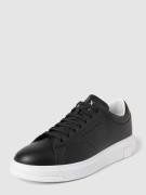 ARMANI EXCHANGE Ledersneaker mit Label-Details in Black, Größe 42