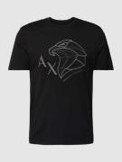 ARMANI EXCHANGE T-Shirt mit Label-Motiv-Stitching in Black, Größe S
