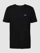 BOSS Green T-Shirt mit Label-Schriftzug Modell 'Tee Curved' in Dunkelb...
