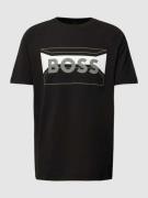 BOSS Green T-Shirt mit Label-Print in Black, Größe L