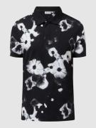 CK Calvin Klein Poloshirt mit Muster in Batik-Optik in Black, Größe M