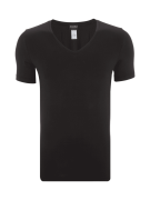 Hanro T-Shirt mit V-Ausschnitt in Black, Größe L