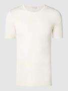 Hanro T-Shirt aus Merinowoll-Seide-Mix in Ecru, Größe XL