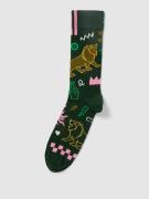 Happy Socks Socken mit Motiv-Prints Modell 'Leo' in Dunkelgruen, Größe...