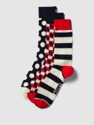 Happy Socks Socken mit Label-Print im 3er-Pack in Marine, Größe 41/46