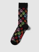 Happy Socks Socken mit Allover-Muster Modell 'Peace' in Black, Größe 4...