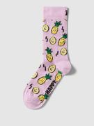 Happy Socks Socken im Allover-Look Modell 'Pineapple' in Flieder, Größ...